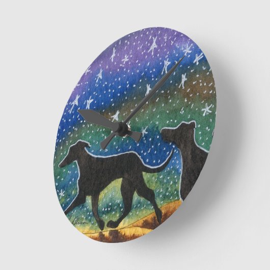 We three greyhound dogs runde wanduhr (Winkel)