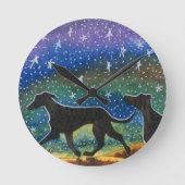 We three greyhound dogs runde wanduhr (Vorderseite)