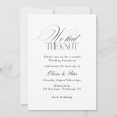 We Tied the Knot Elopement Wedding Reception Einladung (Vorderseite)