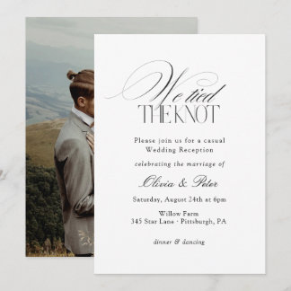We Tied the Knot Elopement Wedding Reception Einladung