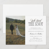 We Tied the Knot Elopement Wedding Reception Einladung (Vorne/Hinten)