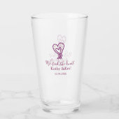We tied the knot pink heart knots name date romant glas (Rückseite)