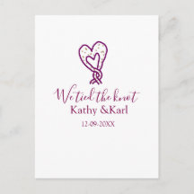 We tied the knot pink heart knots name date romant