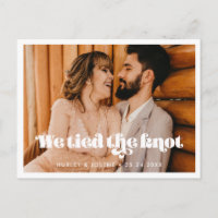 We tied the knot Vintage retro script photo
