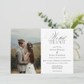 We tied the Knot with Photo Wedding Reception Einladung (Stehend Vorderseite)