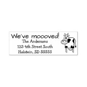 "We ve mooved" & Funny Milk Cow neue Adresse Permastempel (Design)