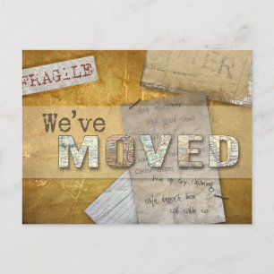 "We ve Moved" Änderung der Adresse Postkarte
