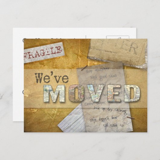 "We ve Moved" Änderung der Adresse Postkarte (Vorne/Hinten)