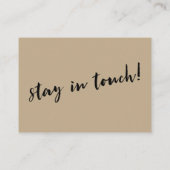 "We ve Moved" Card auf Warm Sand mit Skript-Schrif Visitenkarte (Rückseite)