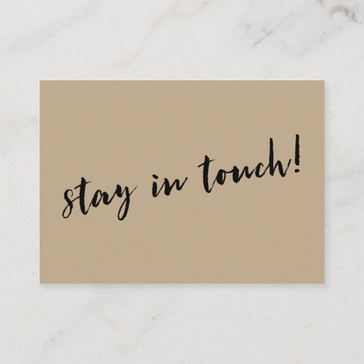 "We ve Moved" Card auf Warm Sand mit Skript-Schrif Visitenkarte (Rückseite)