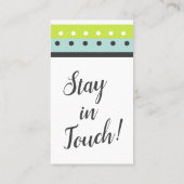 "We ve Moved" Card in Limon, blau und dunkelgrau Visitenkarte (Rückseite)