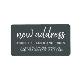 We’ve Moved Classic Charcoal Gray New Address Adressaufkleber