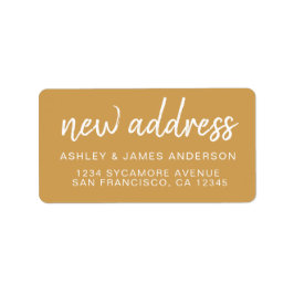 We’ve Moved Classic Honey Gold New Address Adressaufkleber