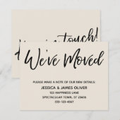 "We ve Moved" Moderne Handschriftencreme-Karte Einladung (Vorne/Hinten)