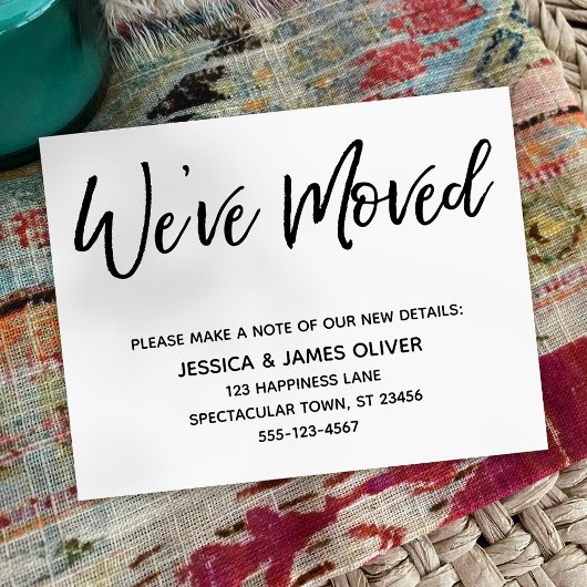 "We ve Moved" Moderne Handwriting Typografy Card Einladung
