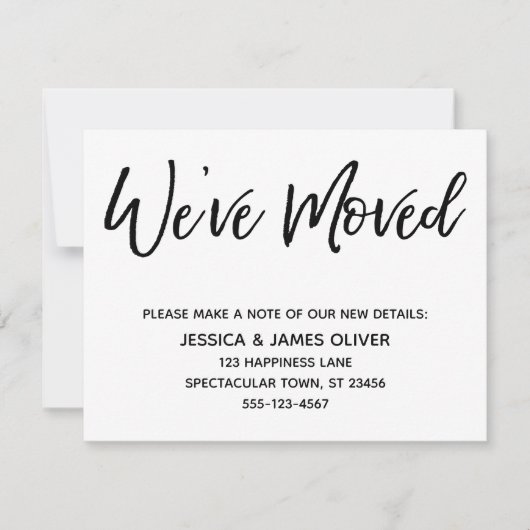 "We ve Moved" Moderne Handwriting Typografy Card Einladung (Vorderseite)