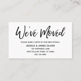 "We ve Moved" Moderne Handwriting Typografy Card Visitenkarte