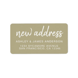 We’ve Moved Pale Olive Green New Address Adressaufkleber