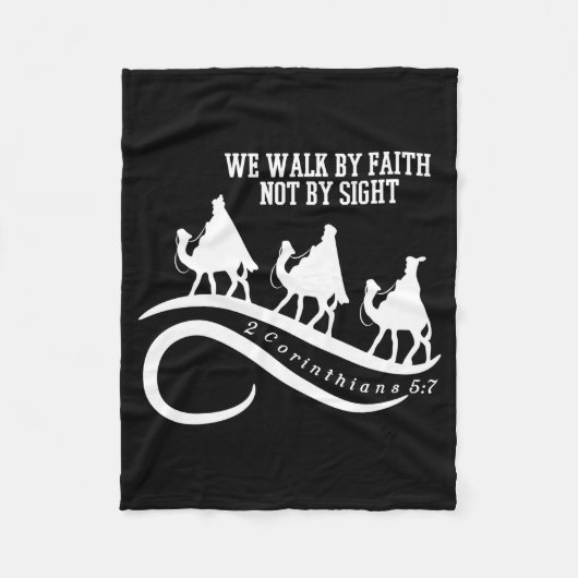 We Walk By Faith Not By Sight Christian Christmas  Fleecedecke (Vorderseite)