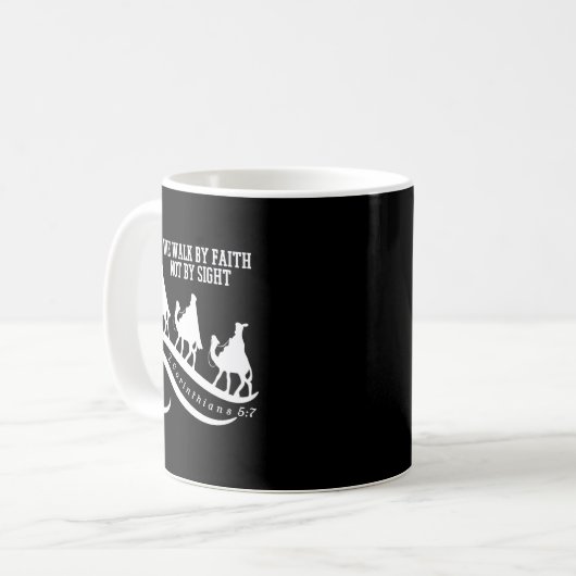 We Walk By Faith Not By Sight Christian Christmas  Kaffeetasse (Vorderseite Links)