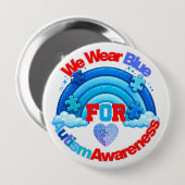 We Wear Blue Autism Awareness Pin Button Badge (Vorne & Hinten)