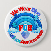 We Wear Blue Autism Awareness Pin Button Badge (Vorderseite)