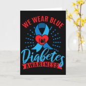 We Wear Blue For Diabetes Awareness Karte (Gelbe Blume)