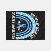 We Wear Blue For Diabetes Awareness Rainbow Leopar Fleecedecke (Vorderseite (Horizontal))