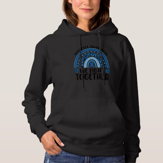 We Wear Blue For Diabetes Awareness We Fight Toget Hoodie (Vorderseite)