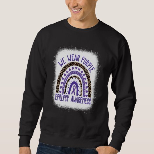 We Wear Purple Leopard Rainbow For Epilepsy Awaren Sweatshirt (Vorderseite)
