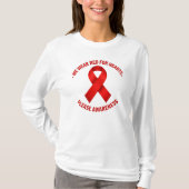 We Wear Red for Hearts – Red Ribbon Awareness T-Shirt (Vorderseite)