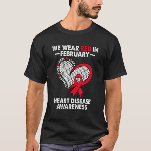 We Wear Red in February Heart Disease Awareness Su T-Shirt (Vorderseite)