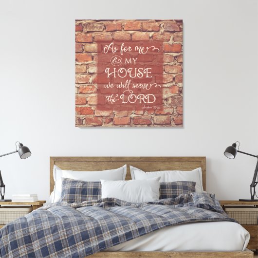 We Will Serve the Lord - Joshua 24:15 Leinwanddruck (Insitu (Schlafzimmer))