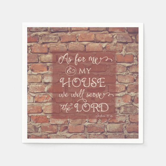 We Will Serve the Lord - Joshua 24:15 Serviette (Vorderseite)