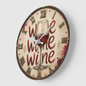 We Wine Große Wanduhr (Winkel)