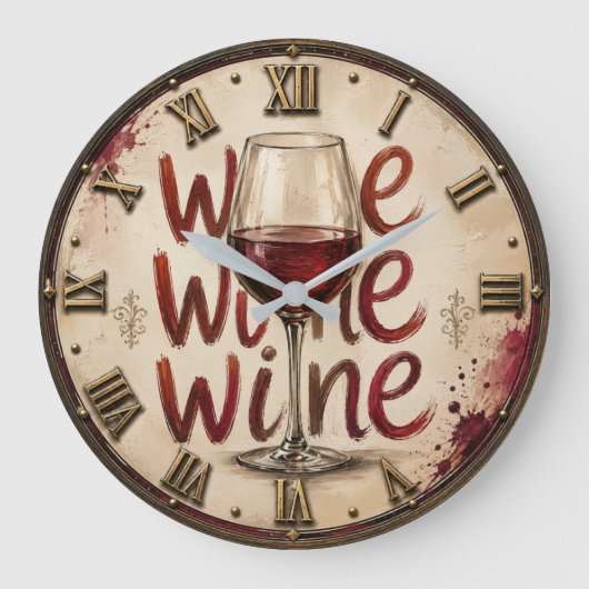 We Wine Große Wanduhr (Vorderseite)