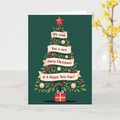 We Wish You a Merry Christmas New Year Karte (Gelbe Blume)