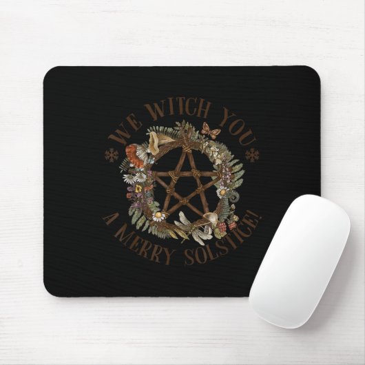 We Witch You A Merry Winter Solstice Yule Pagan Sa Mousepad (Mit Mouse)