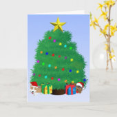 We Woof you a Merry Christmas Karte (Gelbe Blume)