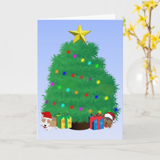 We Woof you a Merry Christmas Karte (Gelbe Blume)