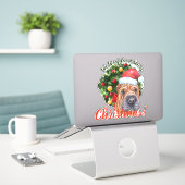 We Woof You Frohe Christmas Orange Shar pei Aufkleber (Laptop auf Schreibtisch)