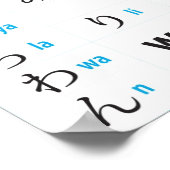 WeAidJapan Hiragana Chart ひ ら が な 表 Poster (Ecke)