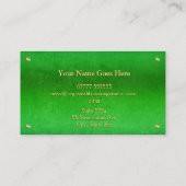 Wealth Advisor, Goldene Typenschild, grünes Leder- Visitenkarte (Rückseite)