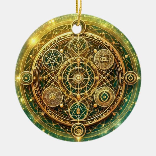 Wealth Flow Sigil Keramik Ornament (Vorne)