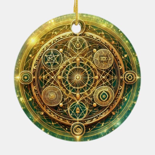 Wealth Flow Sigil Keramik Ornament (Hinten)
