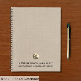 Wealth Management Beige Linen Print Notebook Notizblock