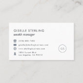 Wealth Manager Luxury Navy Blue Modern Visitenkarte (Rückseite)