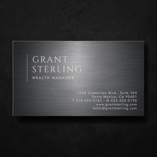 Wealth Manager Metallic Professional Visitenkarte