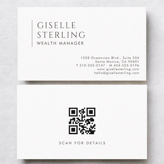 Wealth Manager Modern Professional QR Code Visitenkarte