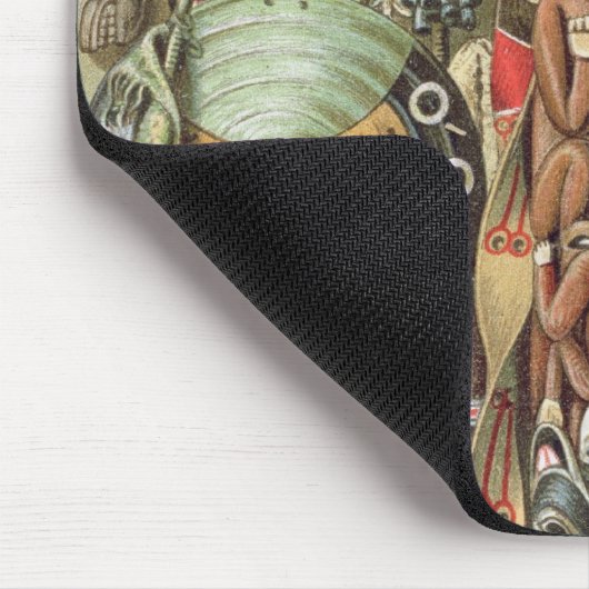 Weaponsutensils und Verzierungen der Indianer Mousepad (Ecke)